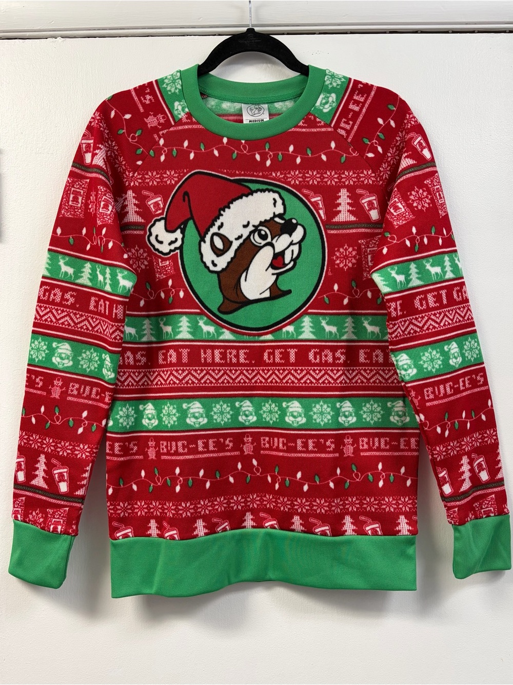 Buc-ee’s Red & Green Holiday Crewneck Sweater